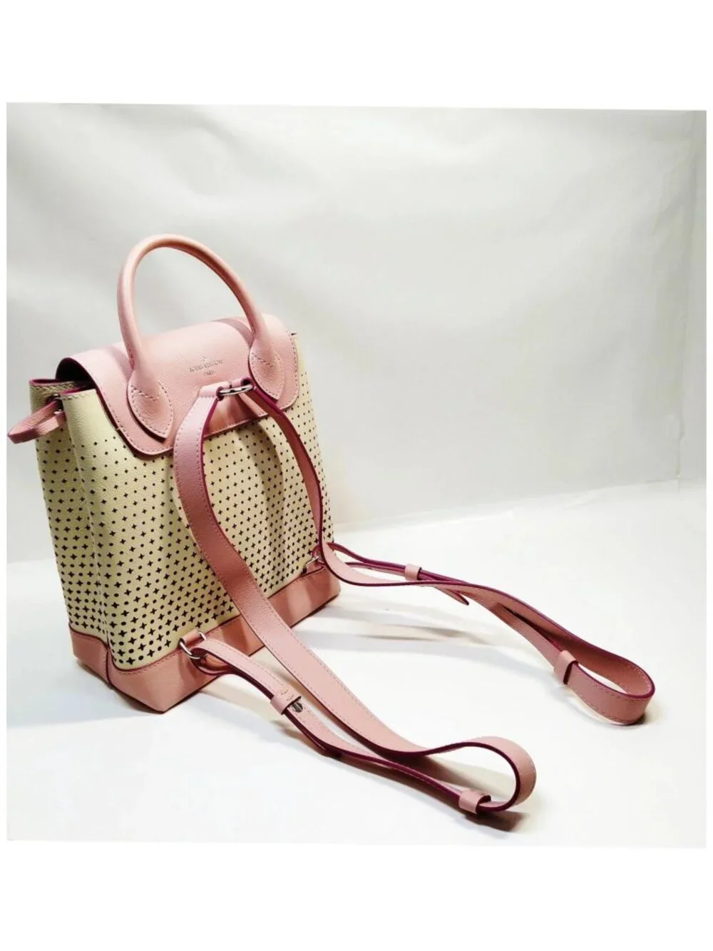 Authentic Louis Vuitton Lockme Pink Perforated Backpack